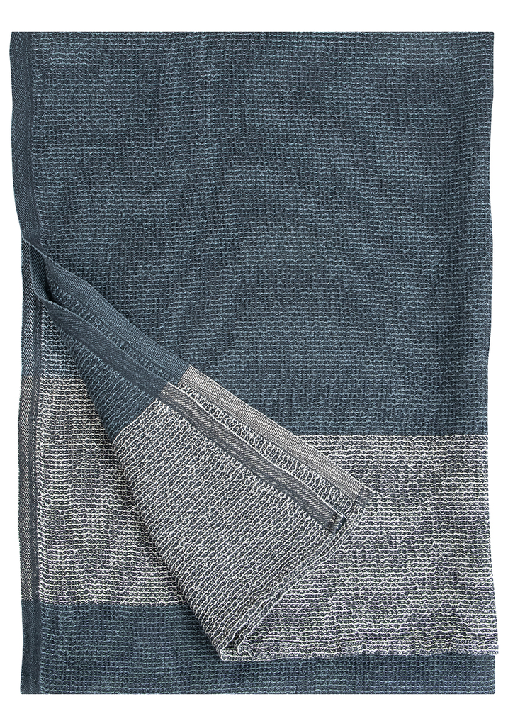 Lin de bain TERVA multi noir en 100% lin lavé-tencel-coton- Lapuan Kankurit