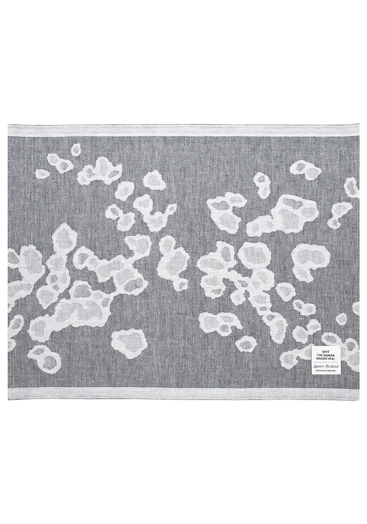 [SKU_LK60791] Sauna cover SAIMAANNORPPA grey-white in linen-cotton- Lapuan Kankurit (46x60cm)