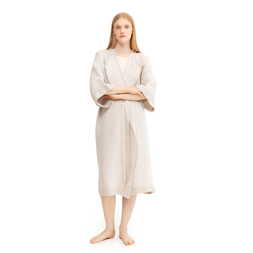 [SkU_LK65117] bathrobe  KASTE in 100% washed linen - Lapuan Kankurit (Linen)
