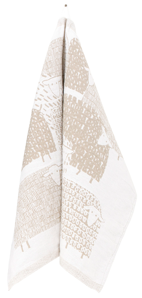 [SKU_LK77417] Tea towel PÄKÄPÄÄT 48x70cm in washed linen-cotton - Lapuan Kankurit (White-linen)