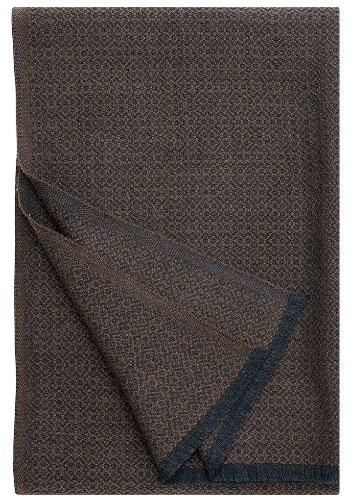 [SKU_LK101410] Deken KOLI 135x170cm met franjes in 100% merino- Lapuan Kankurit (Zwart-bruin)