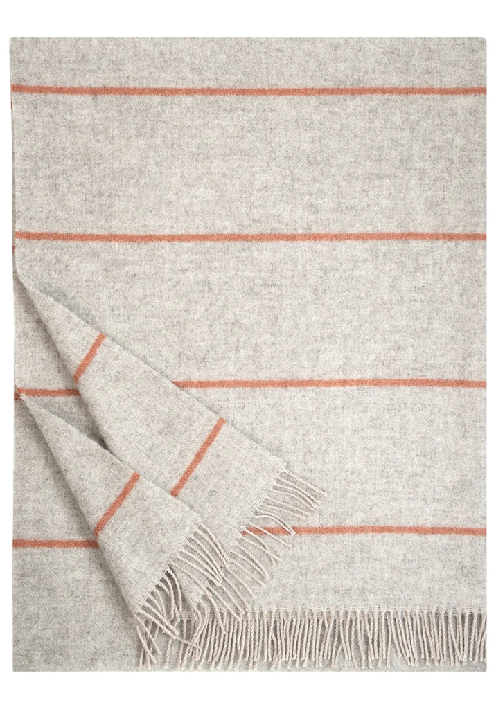 [SKU_LK103268] Couverture HALLA 140x200cm avec franges en 100% Laine de Finlande- Lapuan Kankurit (Beige-cannelle)