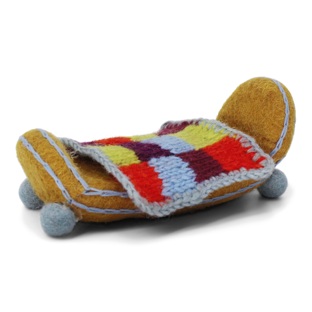 [SKU_GS13123] Okergeel bed met deken - G&S