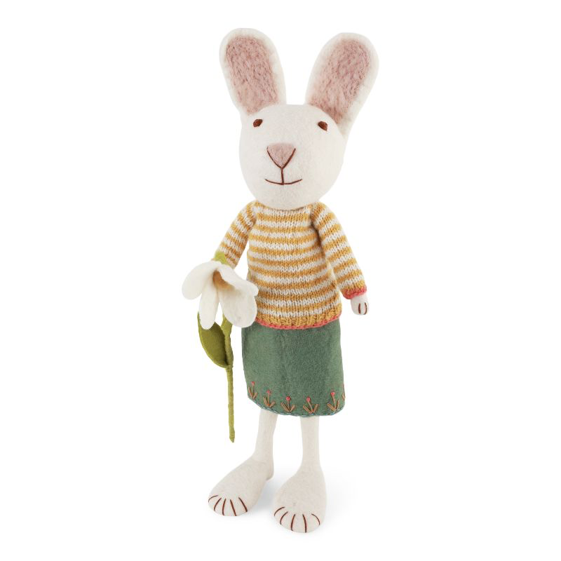 White bunny with skirt & snowdrop - G&S