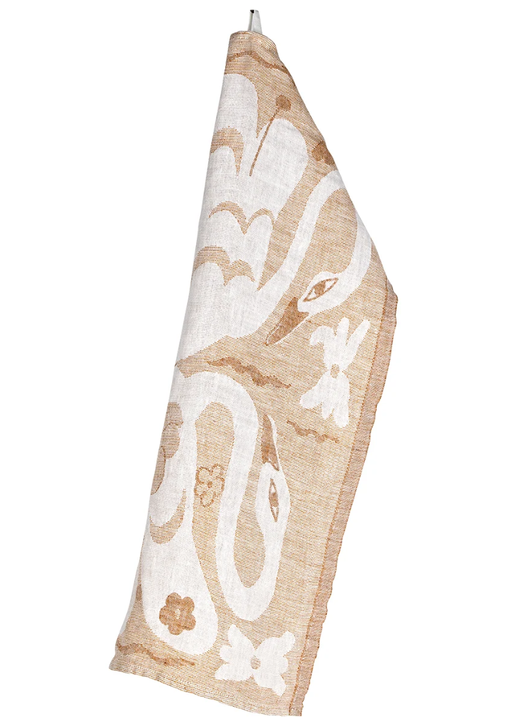 [SKU_LK29687] Torchon KAKSIN 46x70cm en lin lavé à 100% - Lapuan Kankurit (Blanc-cannelle)