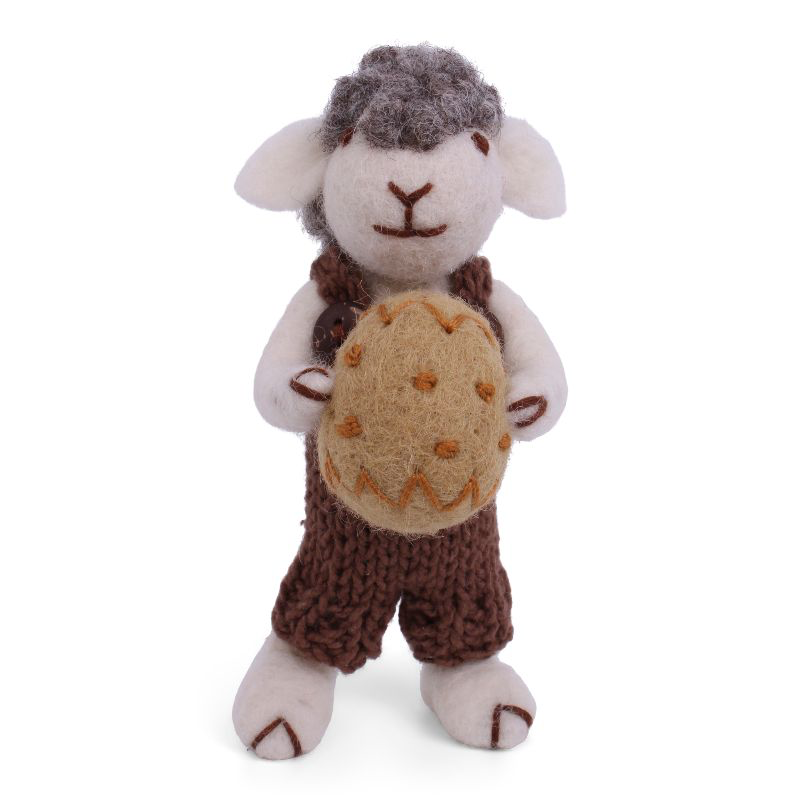 Mouton gris en pantalon brun et oeuf - G&S