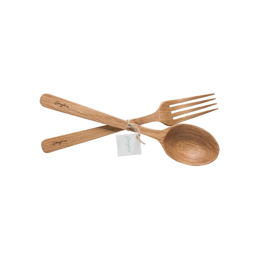 Oak spoon & fork set - Costa Nova