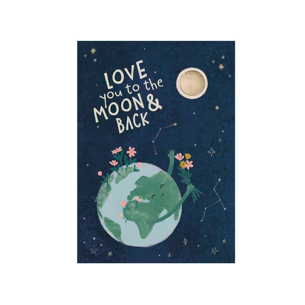 Card 1 blossom - To the Moon and back - Blossombs