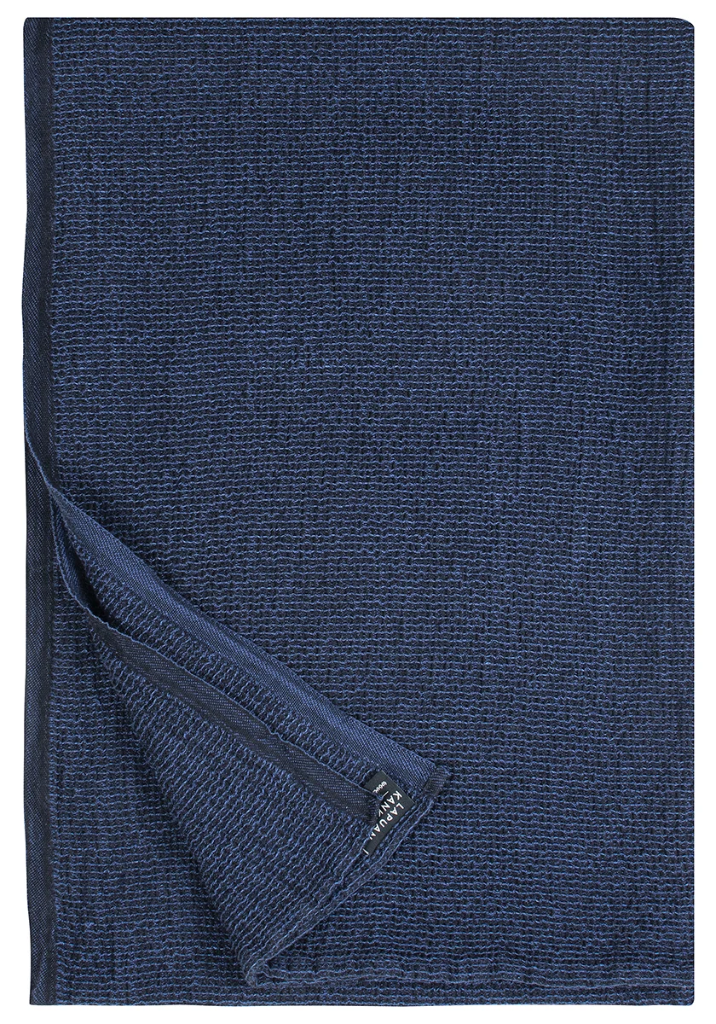 [SKU_LK73241] Badlinnen TERVA uni color zwart in 100% gewassen linnen-tencel-katoen- Lapuan Kankurit (48x70cm, Zwart-blauwe bes)