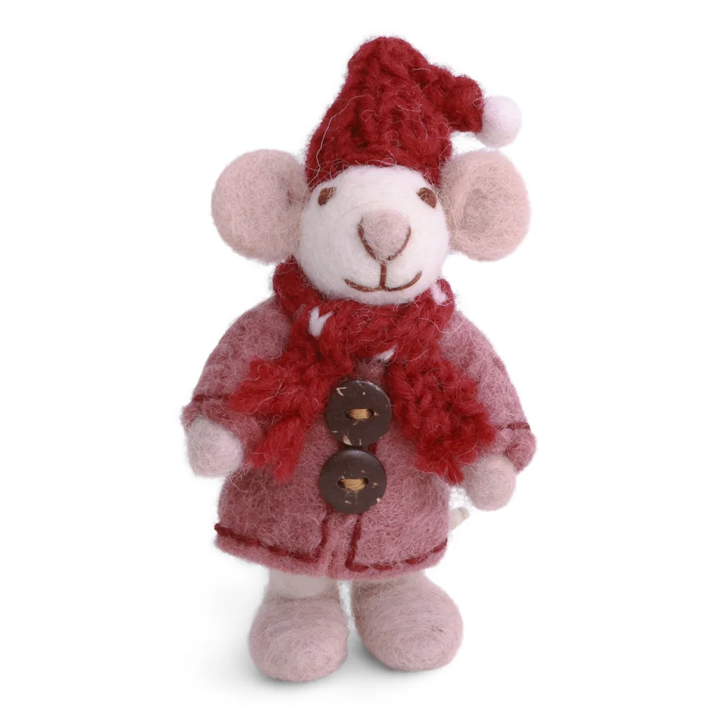Mini white girly mouse with coat- G&S