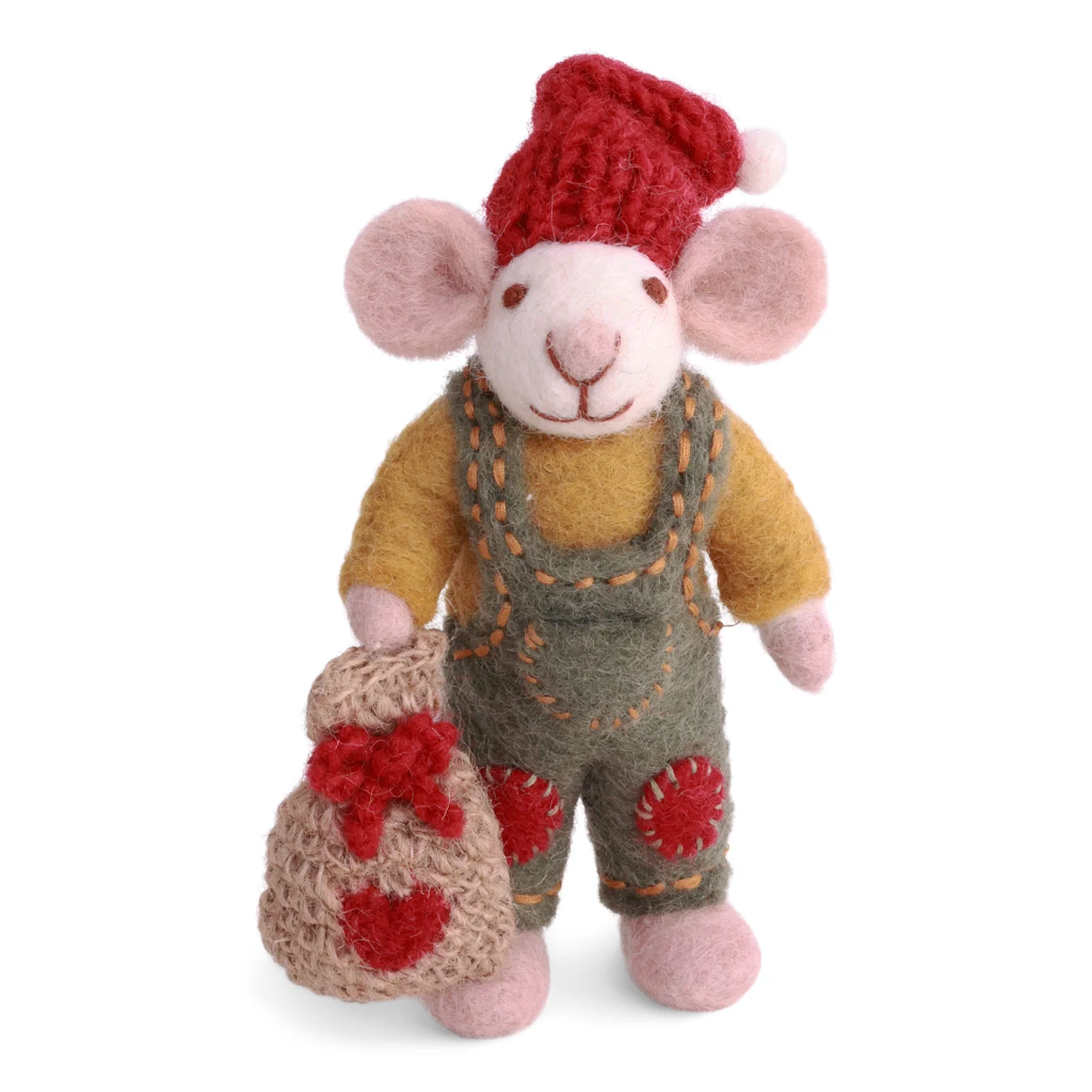 Kleine witte muis met cadeauzak - G&S
