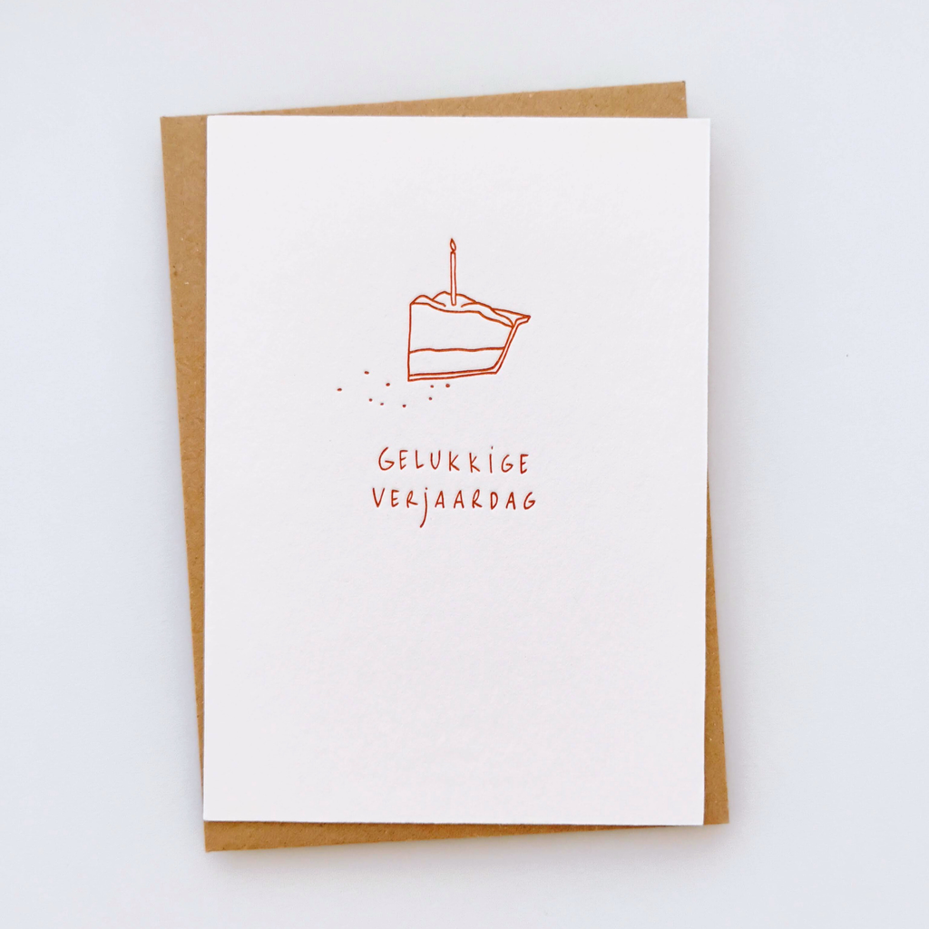 Card - Piece of cake "gelukkige verjaardag" - Presspapier