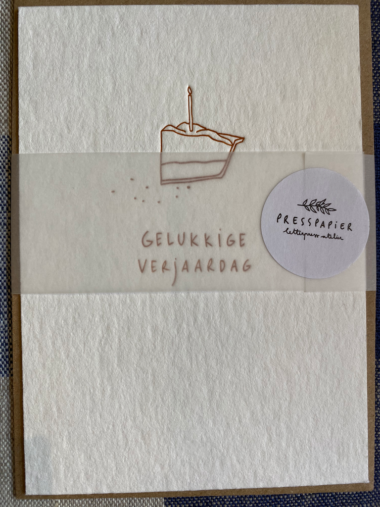 Card - Piece of cake "gelukkige verjaardag" - Presspapier