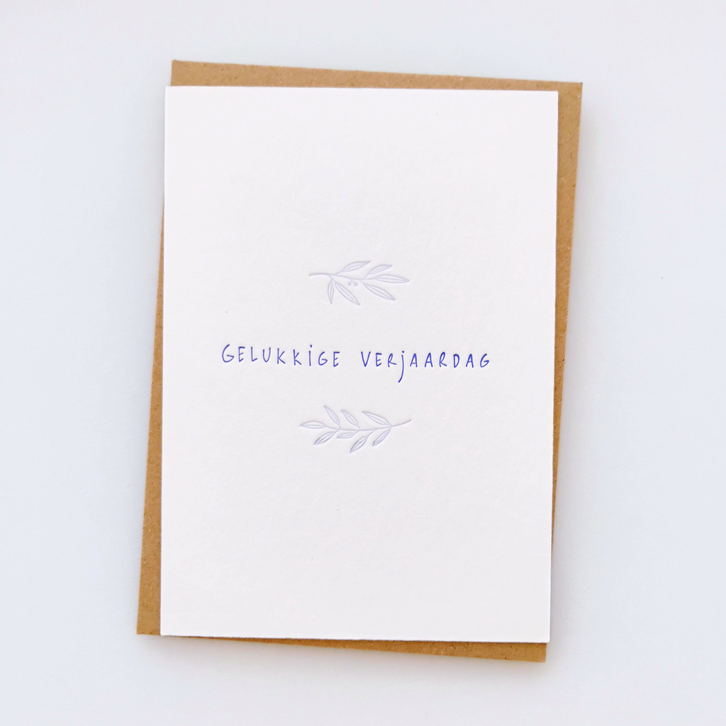 Card - Mini branch "gelukkige verjaardag" - Presspapier