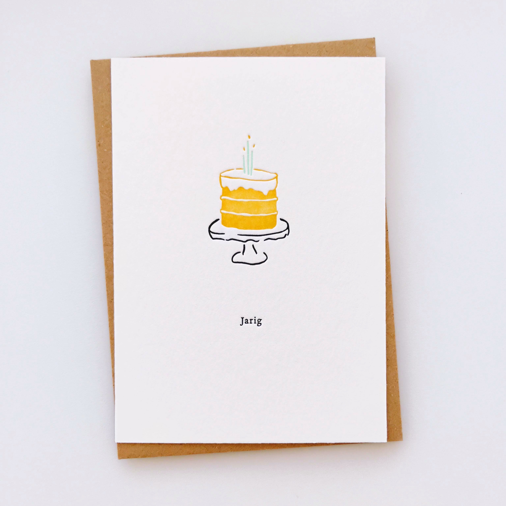 Card - High cake "jarig" - Presspapier