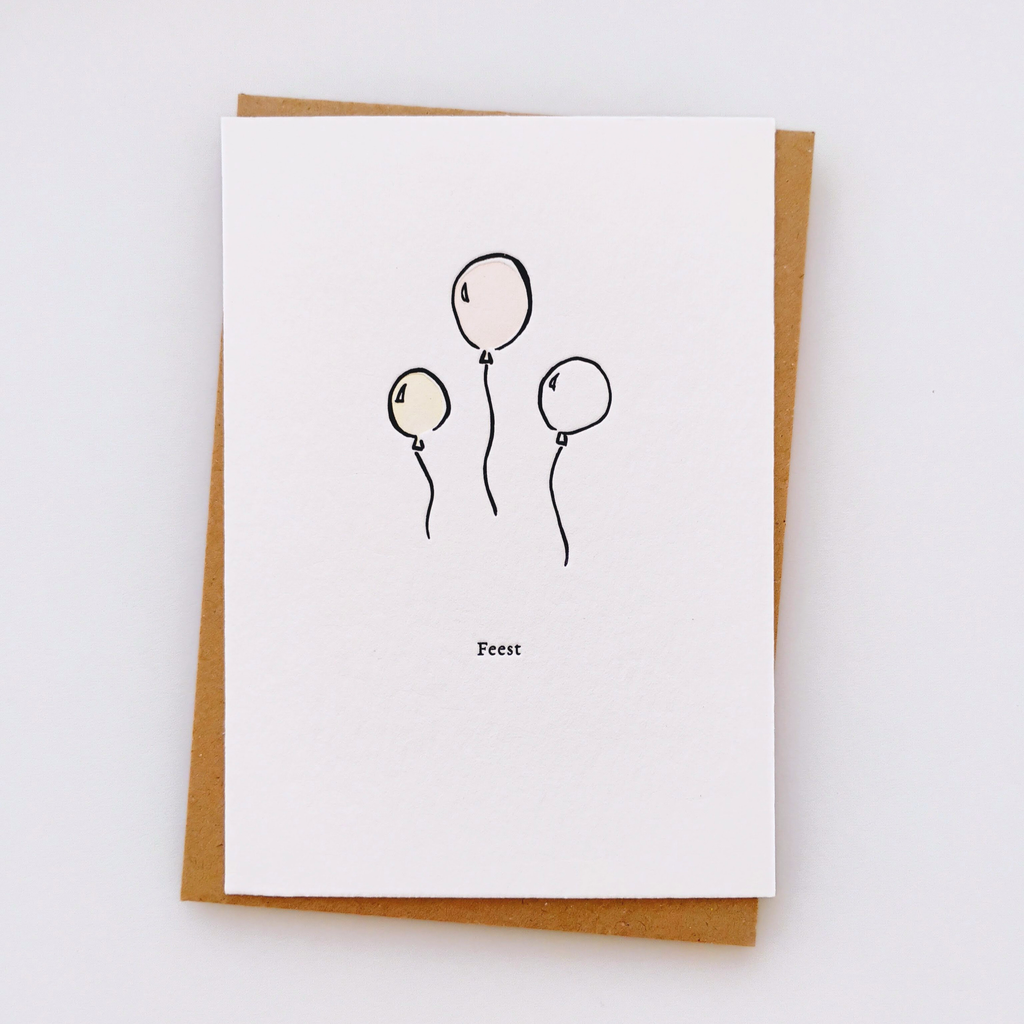 Card - Balloons "feest" - Presspapier