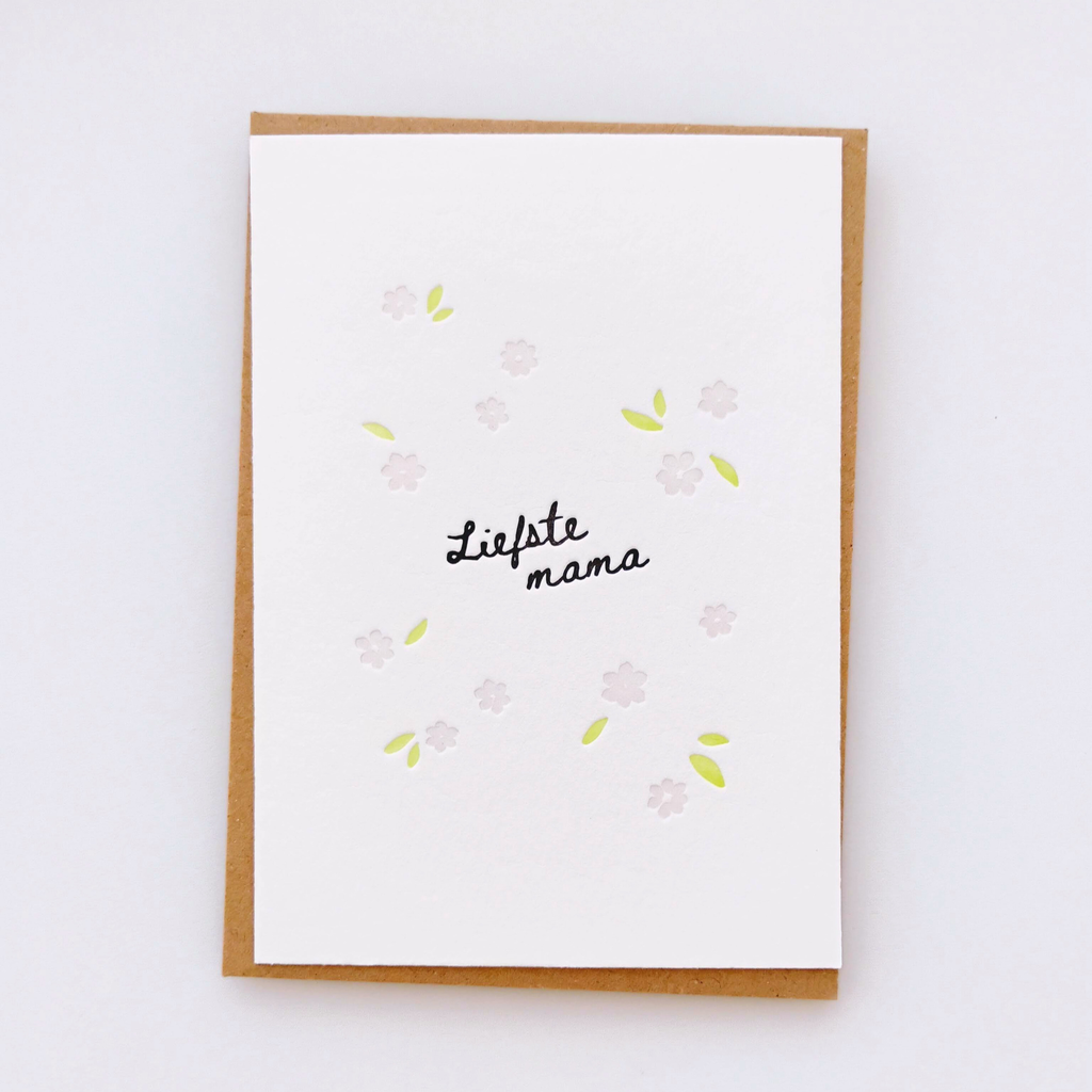 Card - Flowers "liefste mama" - Presspapier