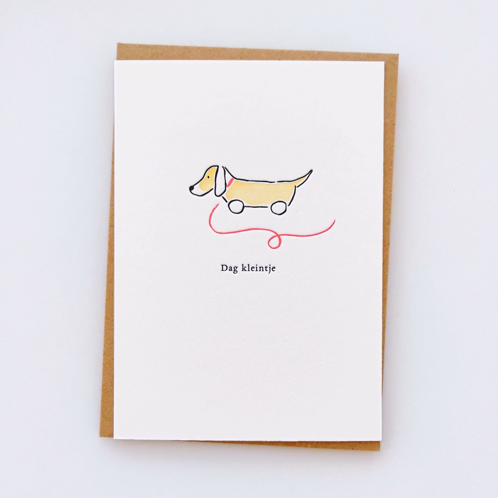Kaart - Speelgoed hond "dag kleintje" - Presspapier