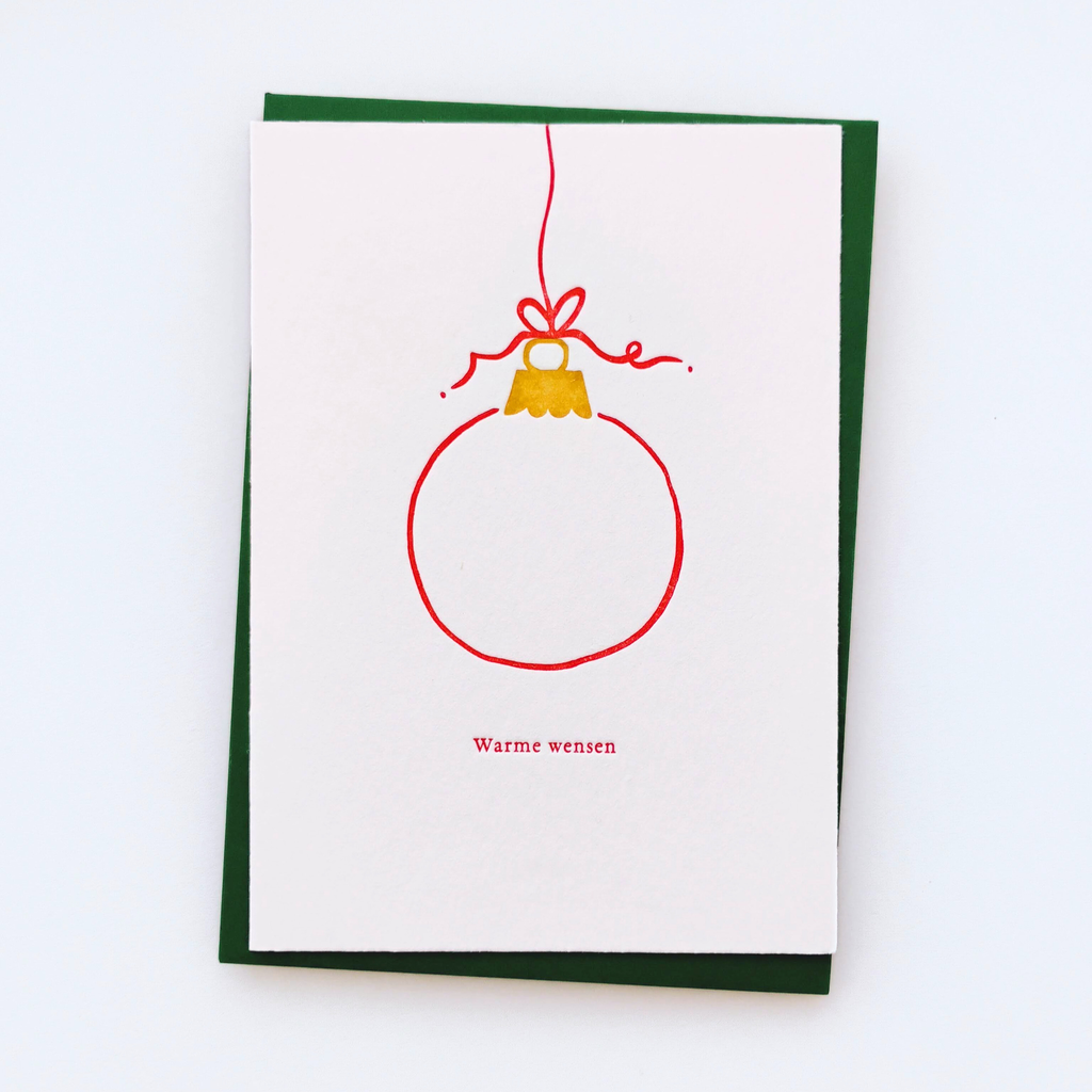 Card - Christmas ball "warme wensen" - Presspapier