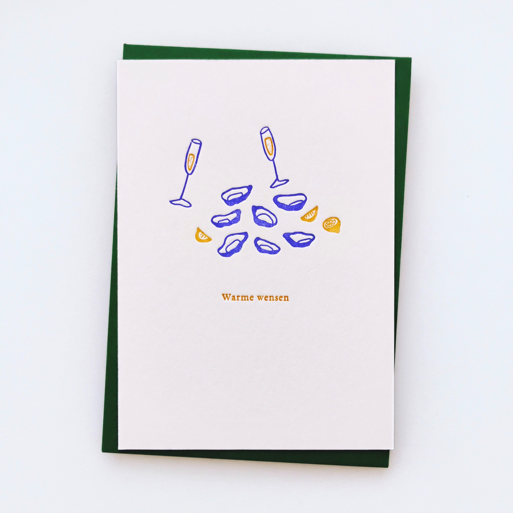 Card - Oysters "warme wensen" - Presspapier