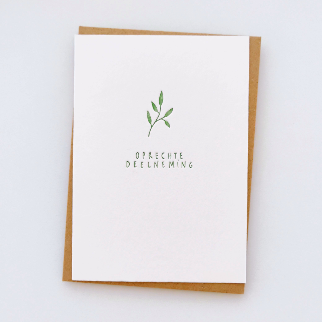 Carte - Petite branche "oprechte deelneming" - Presspapier