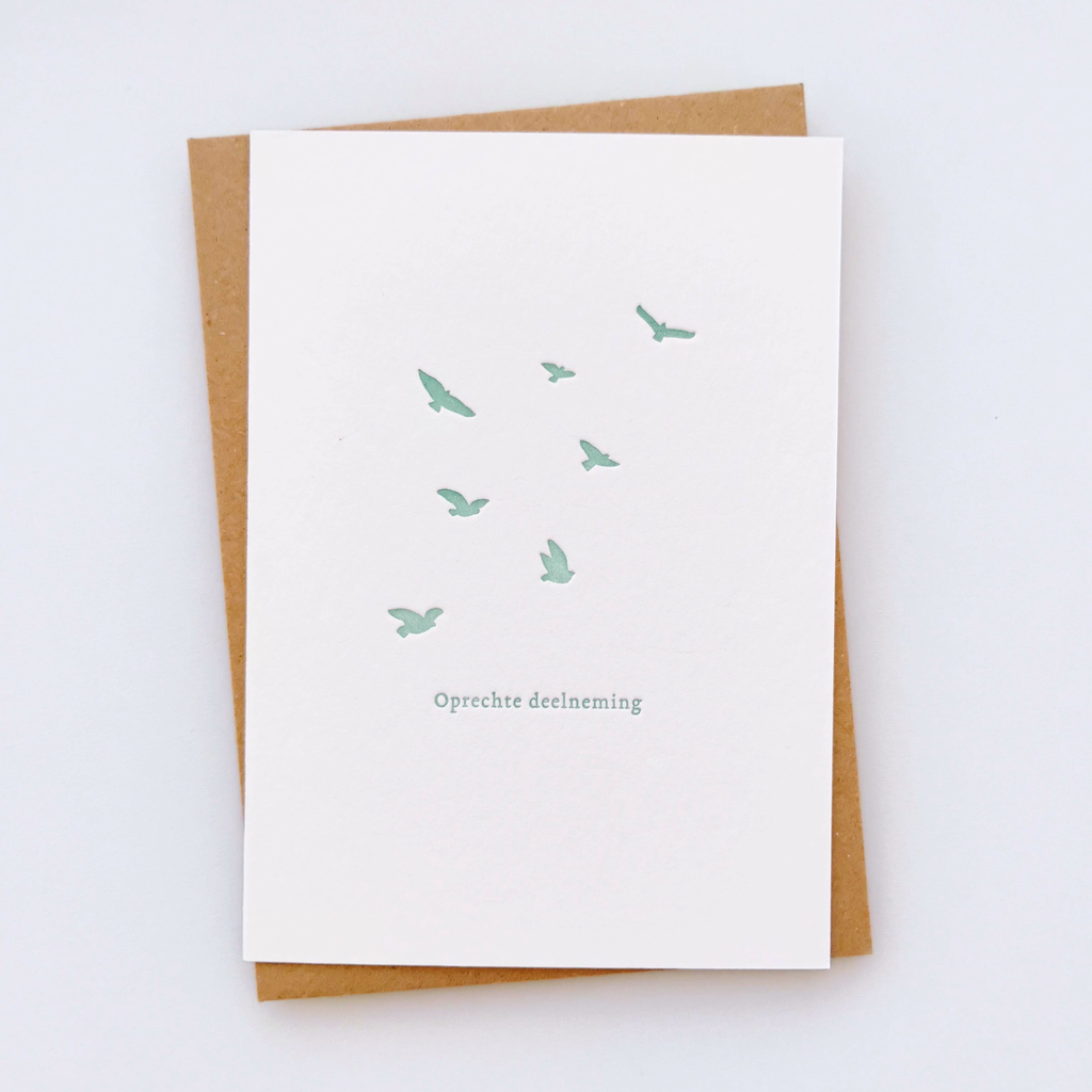 Card - Birds "oprechte deelneming" - Presspapier