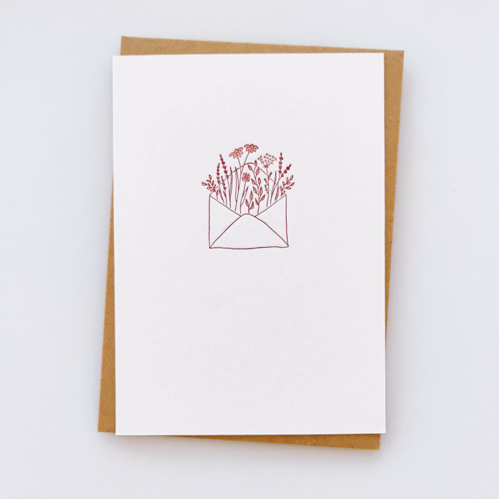 Kaart - Envelop bloemen - Presspapier