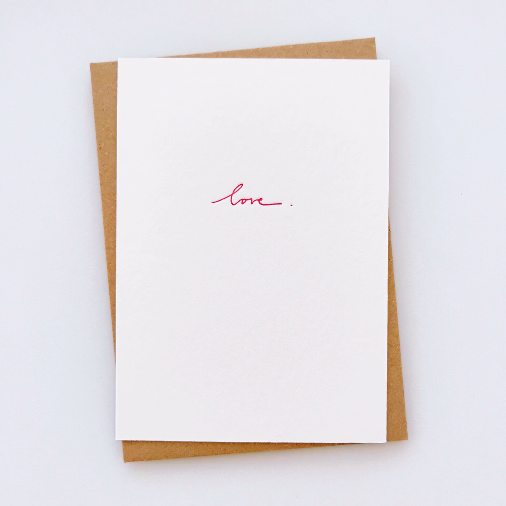 Card - Handwritten "love" - Presspapier