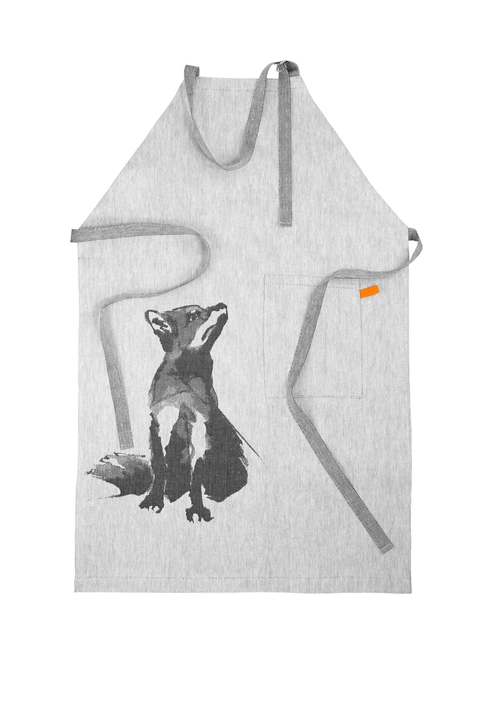Apron KETTU x TEEMU JARVI  120x70cm black/white in linen-cotton - Lapuan Kankurit