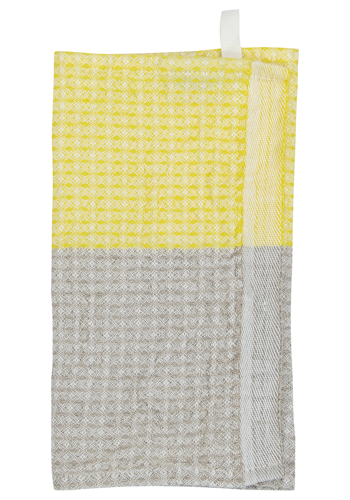 [SKU_LK40886] Vaatdoek EEVA 25x32cm in gewassen linnen-tencel-katoen - Lapuan Kankurit (Linnen-geel)