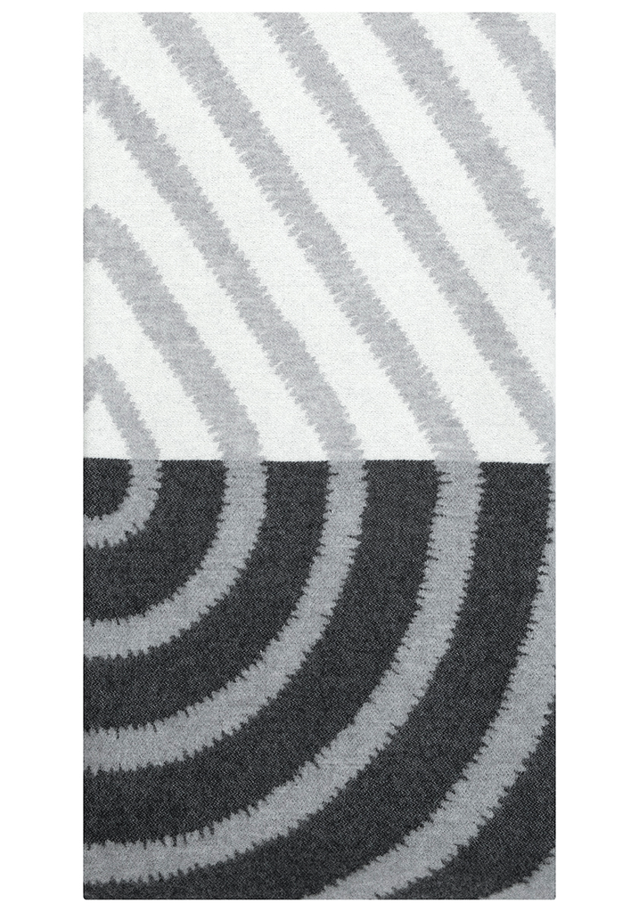 [SKU_LK103501] Deken METSÄLAMPI 130x200cm in 100% merino- Lapuan Kankurit (Wit-grijs-zwart)