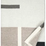 [SKU_LK103148] Deken SUUNTA 130x180cm met franjes in 100% wol- Lapuan Kankurit  (Natuur's bruin-wit-beige)