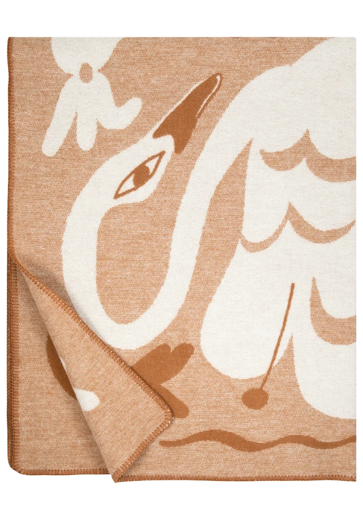 [SKU_LK103158] Couverture KAKSIN 130x180cm in 100% wool- Lapuan Kankurit (Cannelle-blanc)