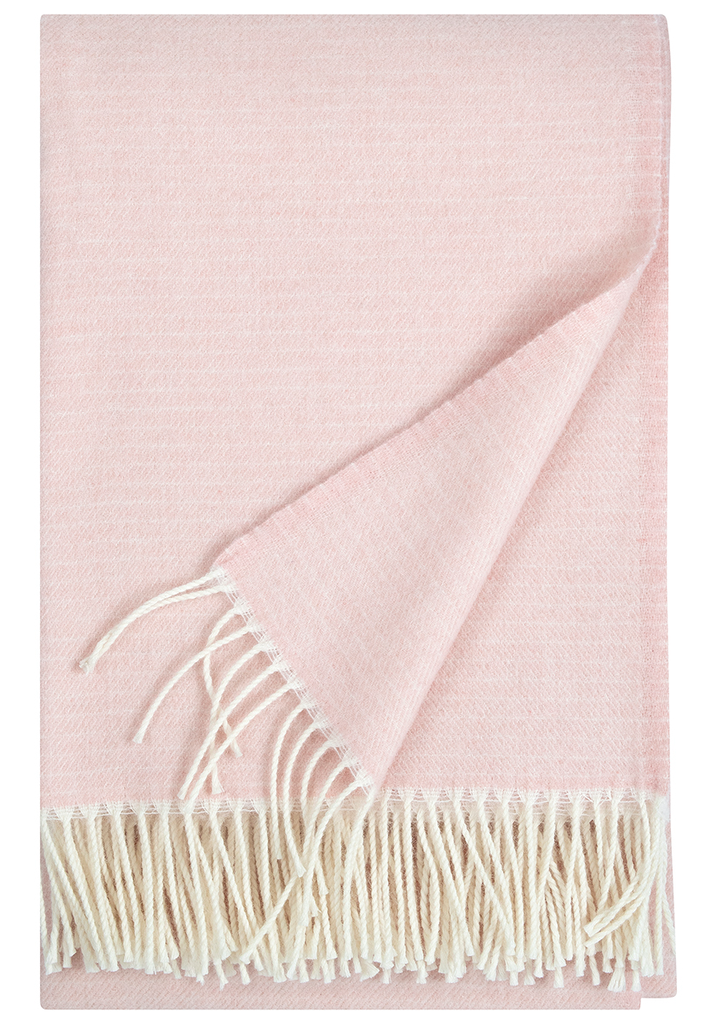 [SKU_LK101464] Blanket LEPO 135x180cm with fringes in wool-merino— Lapuan Kankurit (White-olive)