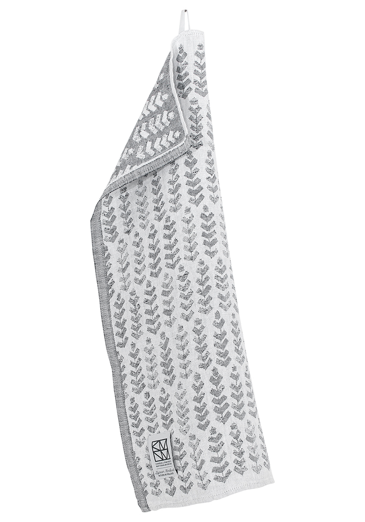 [SKU_LK54497] Bath towel RUUSU x  HVITTRÄSK grey-white in 100% washed linen- Lapuan Kankurit (48x70cm)