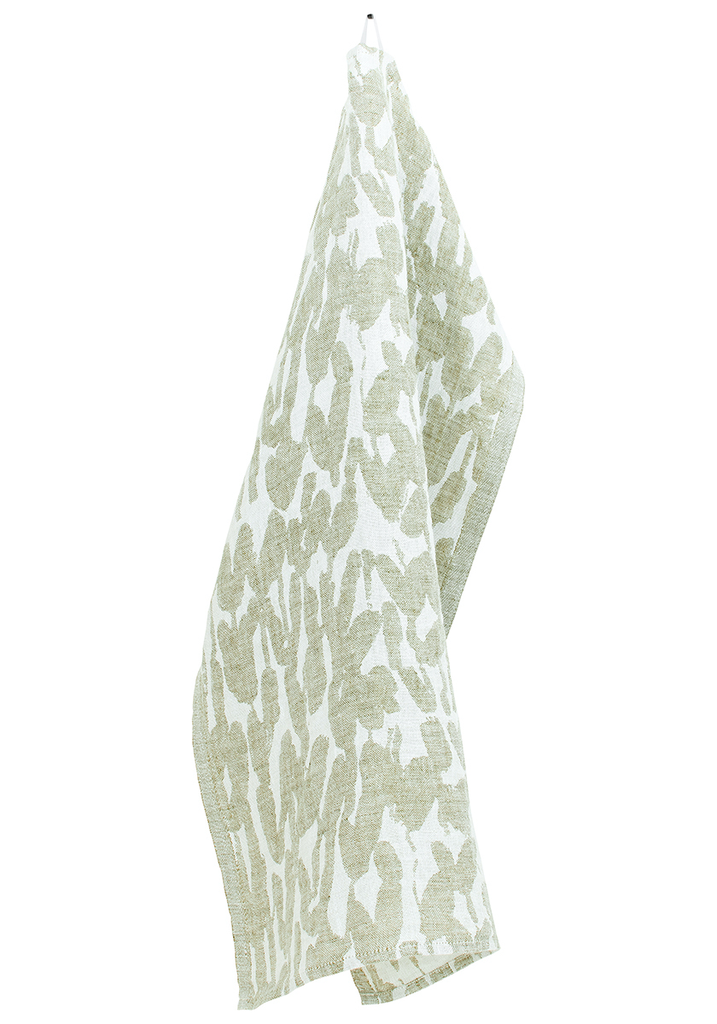[SKU_LK63947] Bath Towel JÄKÄLÄ in 100% washed linen- Lapuan Kankurit (Blanc-olive, 48x70cm)